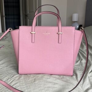 Kate Spade Cedar Street Hayden Leather Satchel Purse Bag in “Dusty Peony”